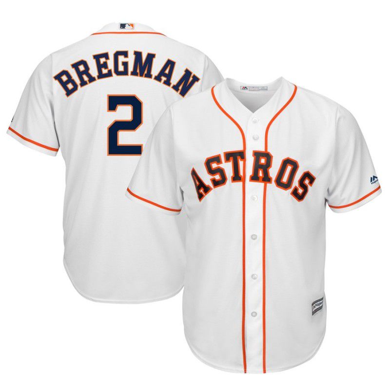 Men Houston Astros #2 Bregman White Game MLB Jersey